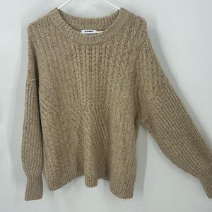 Old Navy cotton blend multi textured cable knit drop shoulder chunky sweater L